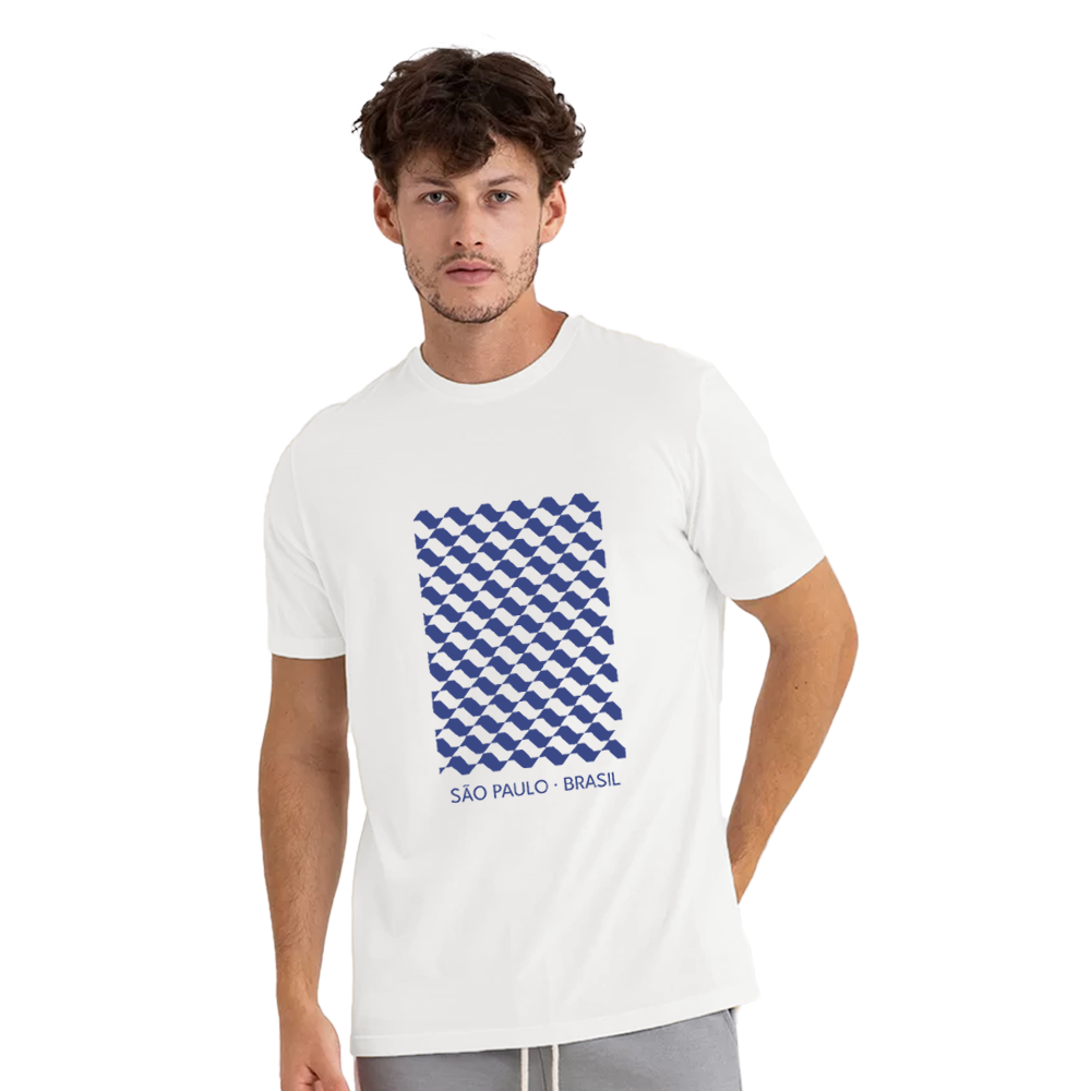 Camiseta Love SP branca ladrilhos