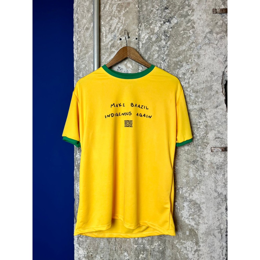 Camiseta Brasil - estampa: "Make Brasil Indigenous Again"